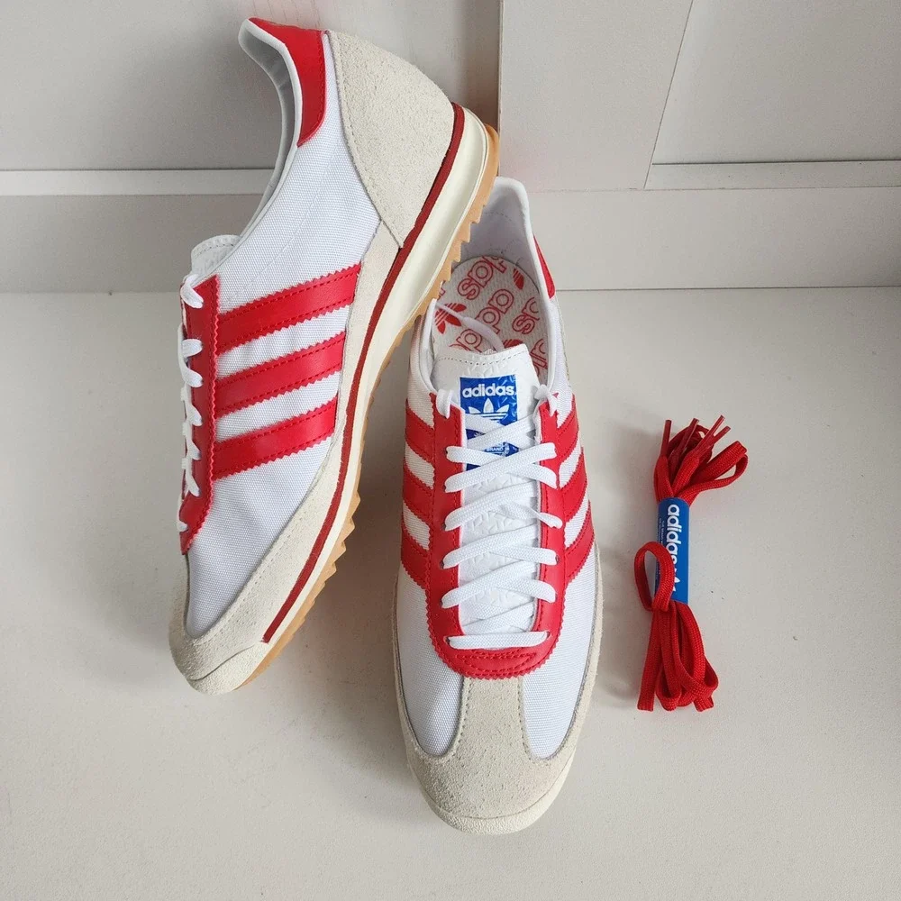 Adidas SL 72 75th Anniversary Cloud White Better Scarlet Red Women's Sz 8 JP5277